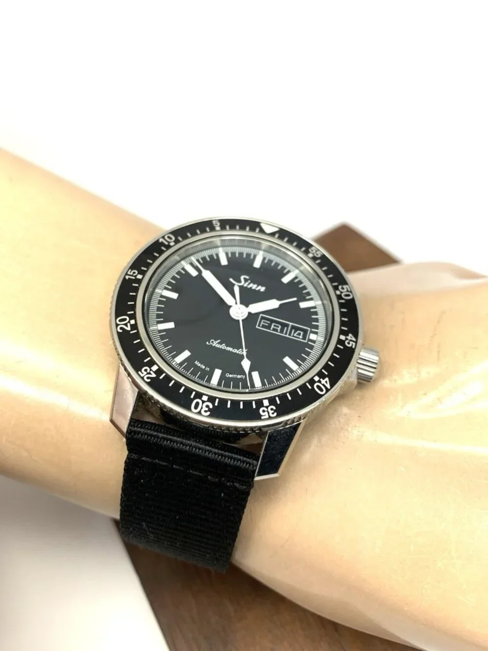 Sinn Men's Watch 104.2791 Swiss Automatic Black Dial Day Date Nylon Strap 41mm
